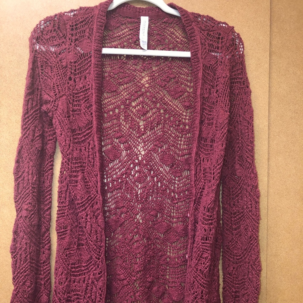 Aeropostale maroon cardigan